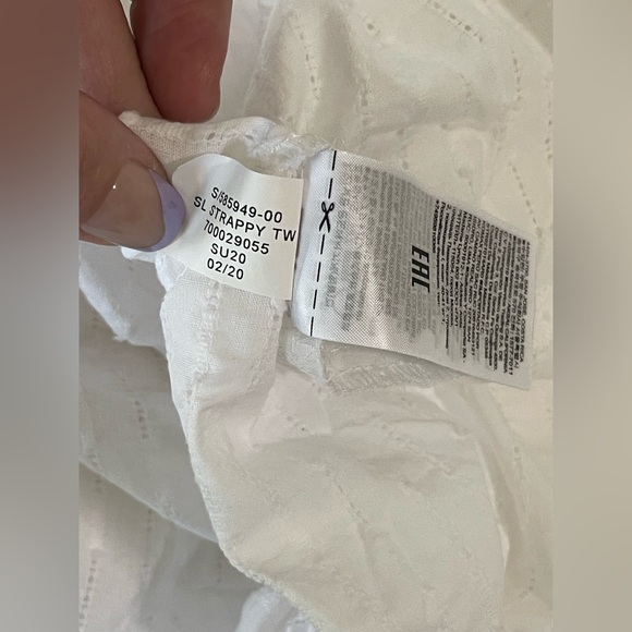 Banana republic white boho slimming long dress Sz 8 - Picture 10 of 12